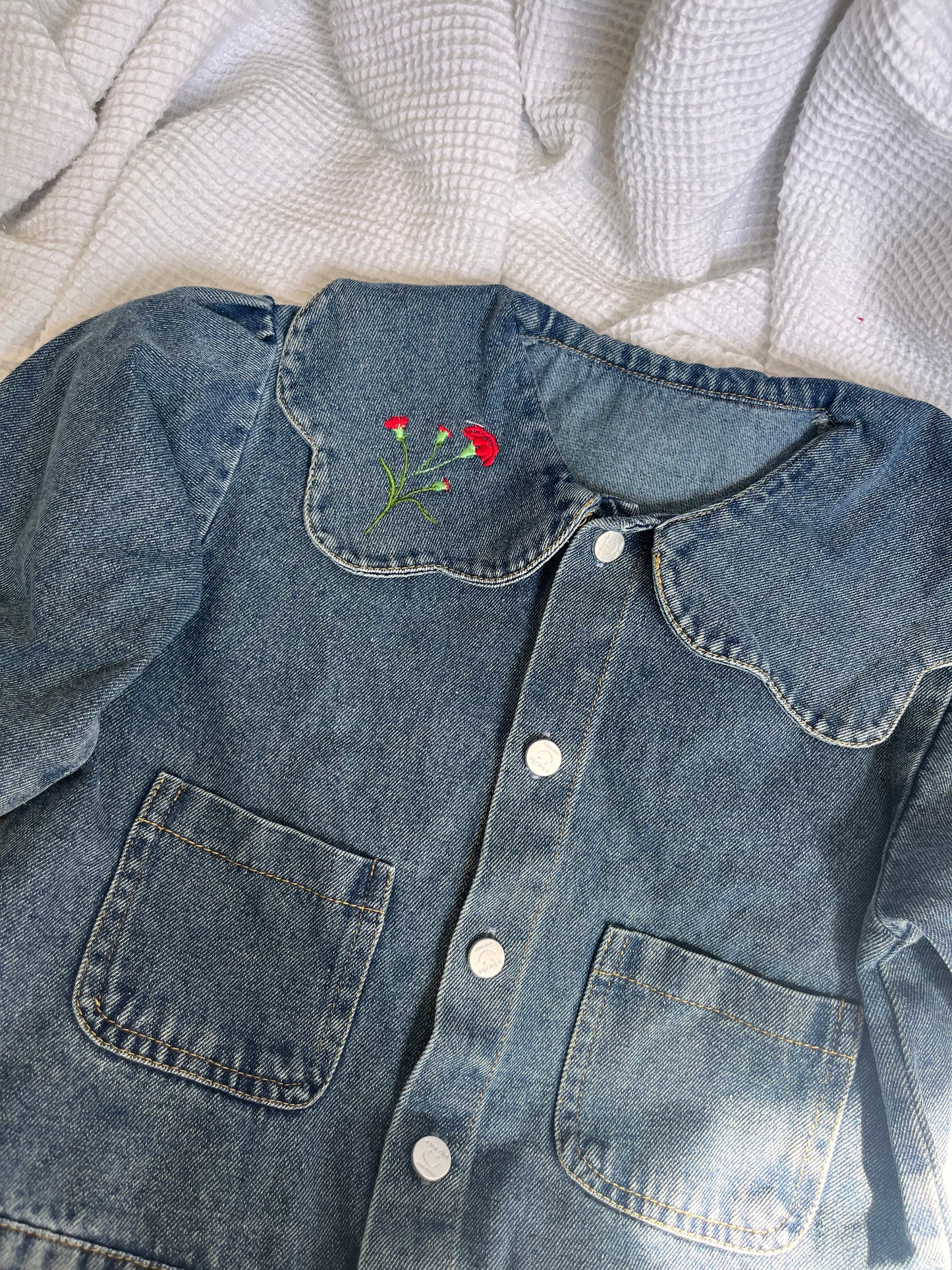 Scallop Collar Denim Jacket