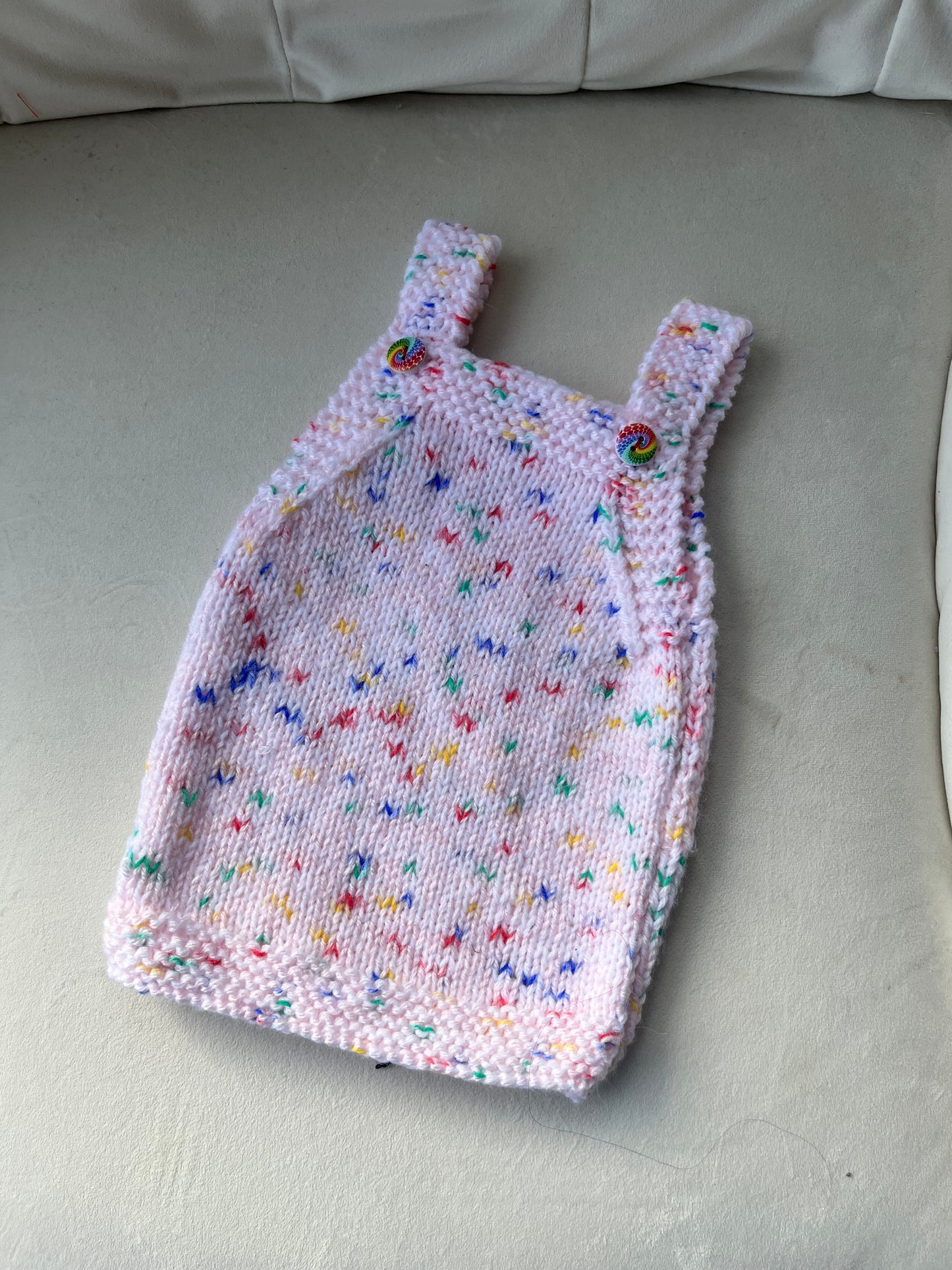 0-3 Months Hand Knitted Pinafore