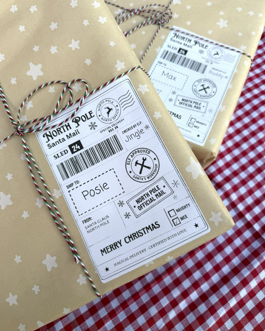 Personalised Christmas Labels X10